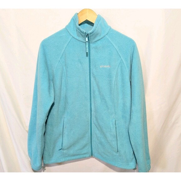 Columbia Jackets & Blazers - Columbia Fleece Jacket Women's Large Turquoise Full-Zip Long Sleeve Zip Pockets